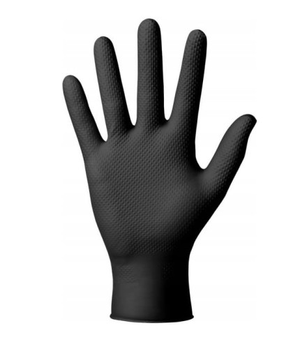Mercator - Nitril Gloves Rękawiczki Jednorazowe Czarne  wzmacniane.jpg