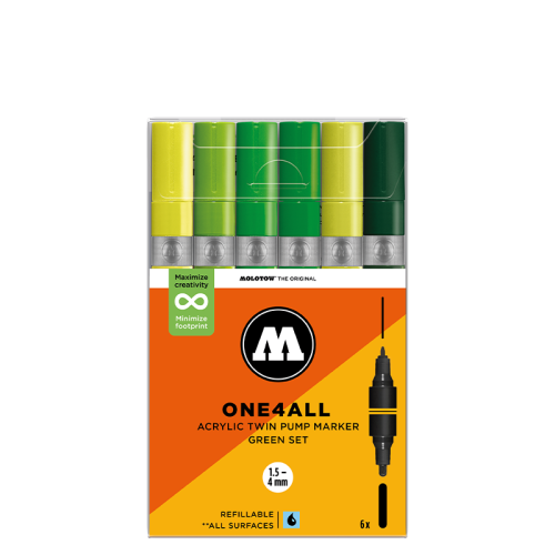Molotow - One4All Acrylic TWIN Green Set.png